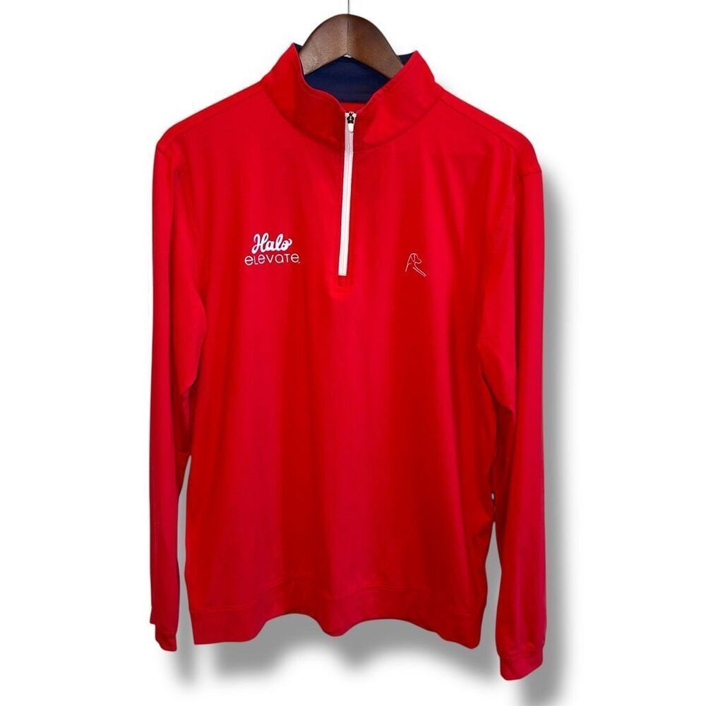 Rhoback Race Red Performance 1/4 Zip Sweatshirt Sz M
